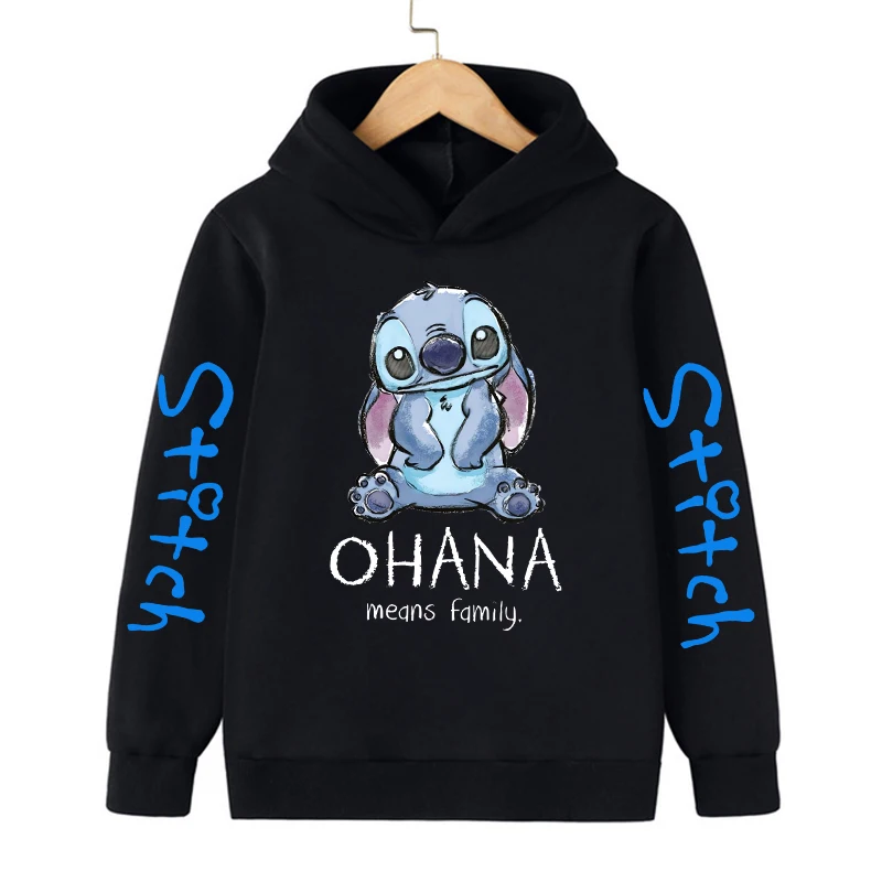 y2k Hoodies Kids Clothes Disney Stitch Hoodie Children Cartoon Kid Girl Boy Lilo and Stitch Sweatshirt Hoody Baby Casual Top