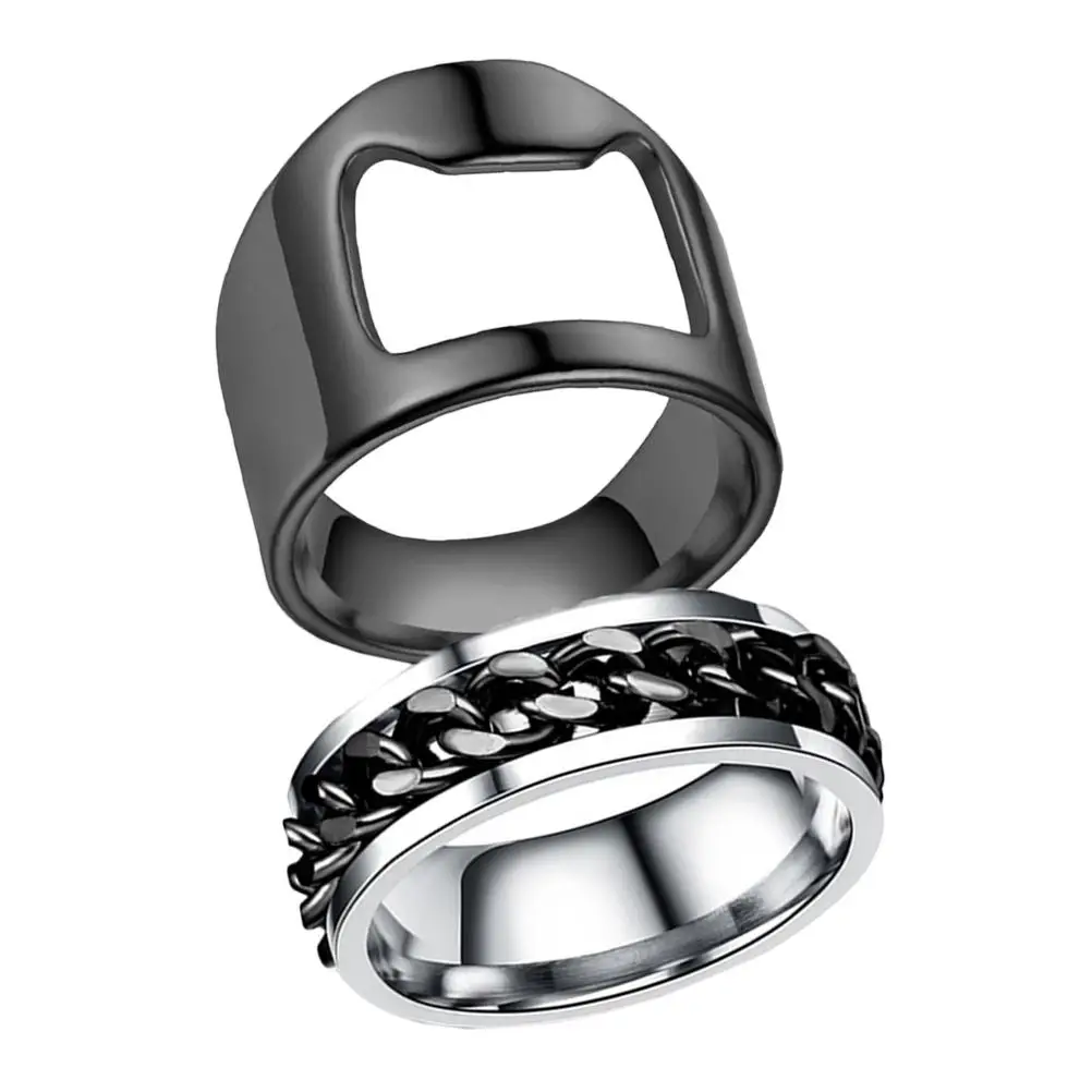 

Stainless Steel Rotatable Finger Rings Portable Size Anti Rust Design Fits Most People Stress