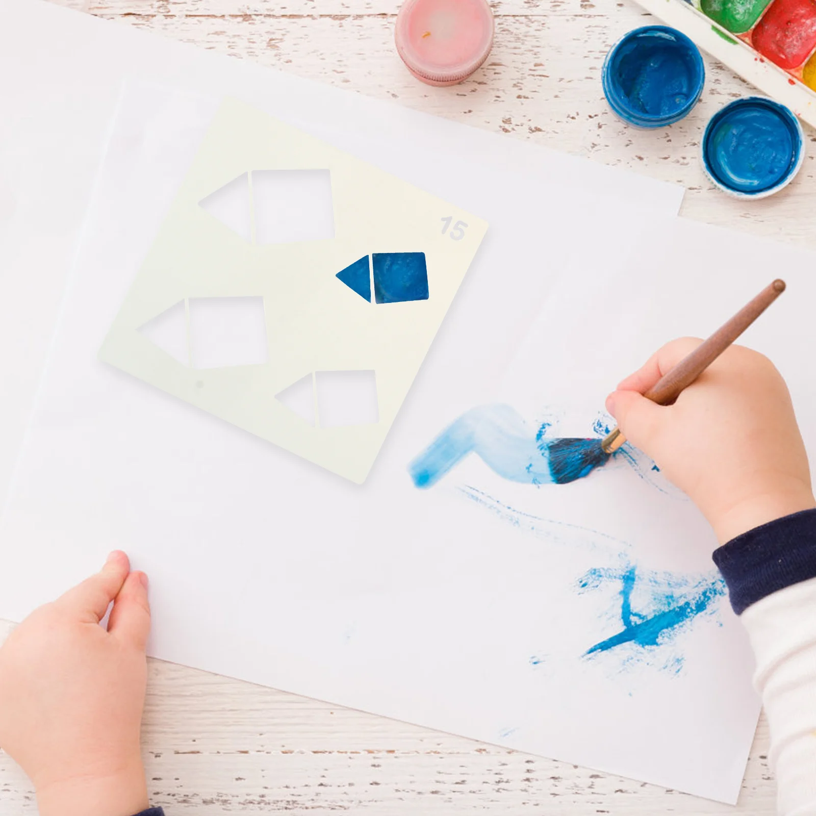 Zestaw 16 szablonów do malowania o geometrycznych kształtach, wielokrotnego użytku, szablony dla zwierząt do rękodzieła DIY, nauki rysowania, trasowania, edukacji i projektów artystycznych.