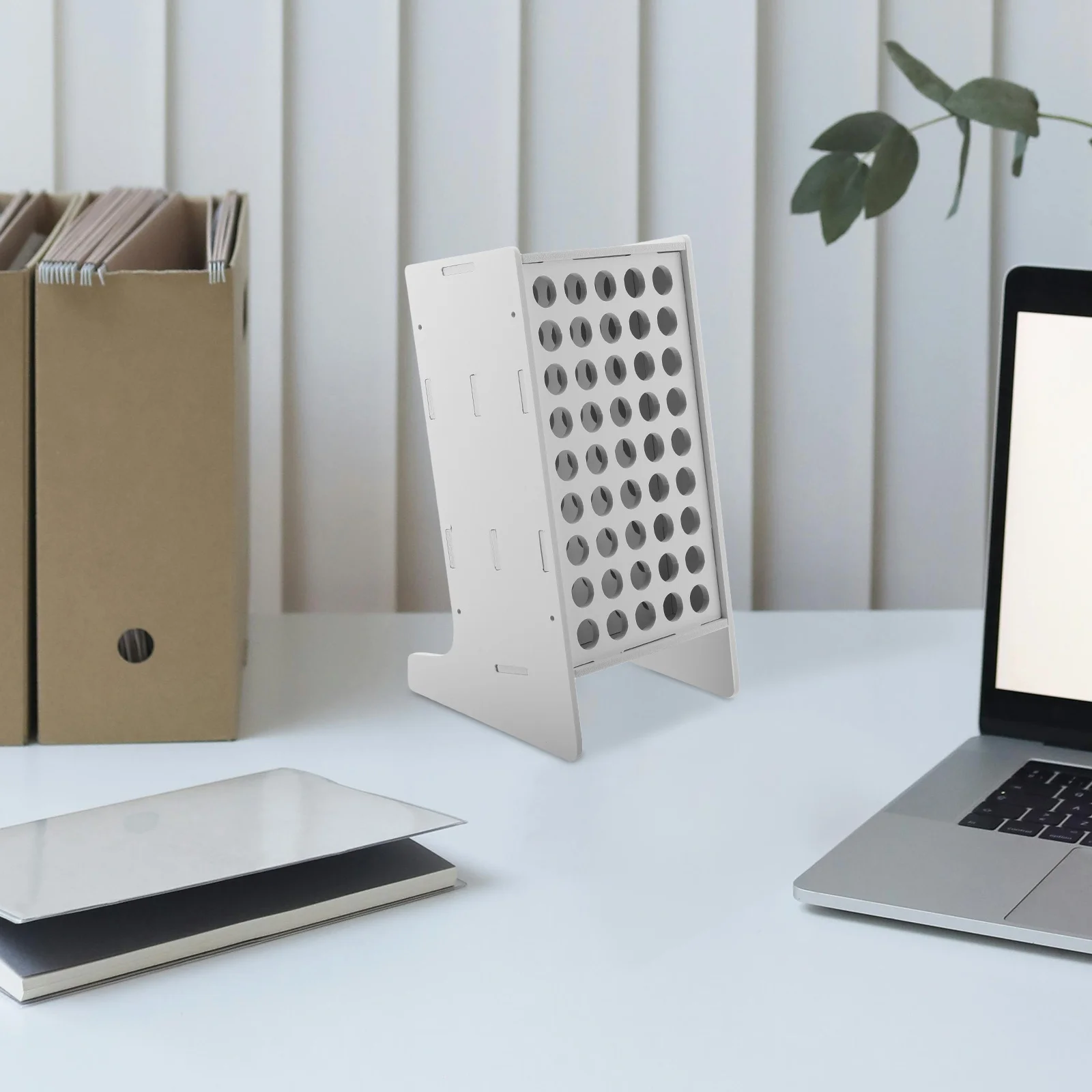 Vertical Marker Organizer 45 Holes Pen Holder Plastic Multi Functional Slanted Design Storage Rack for Kindergarten School Home