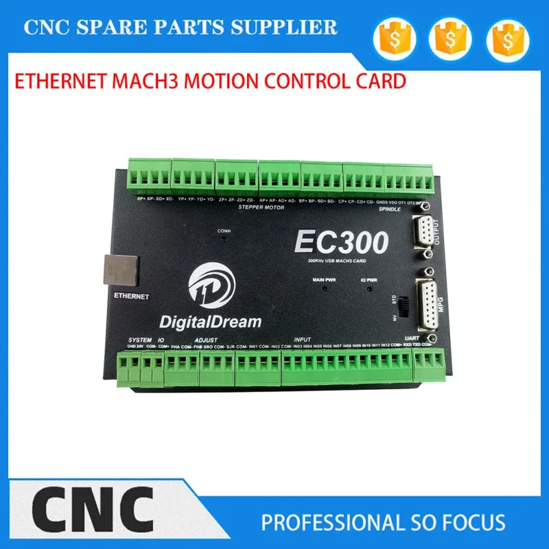 NVEM upgrade EC300 CNC milling machine Ethernet Mach3 CNC controller 3/4/5/6 axis motion control board