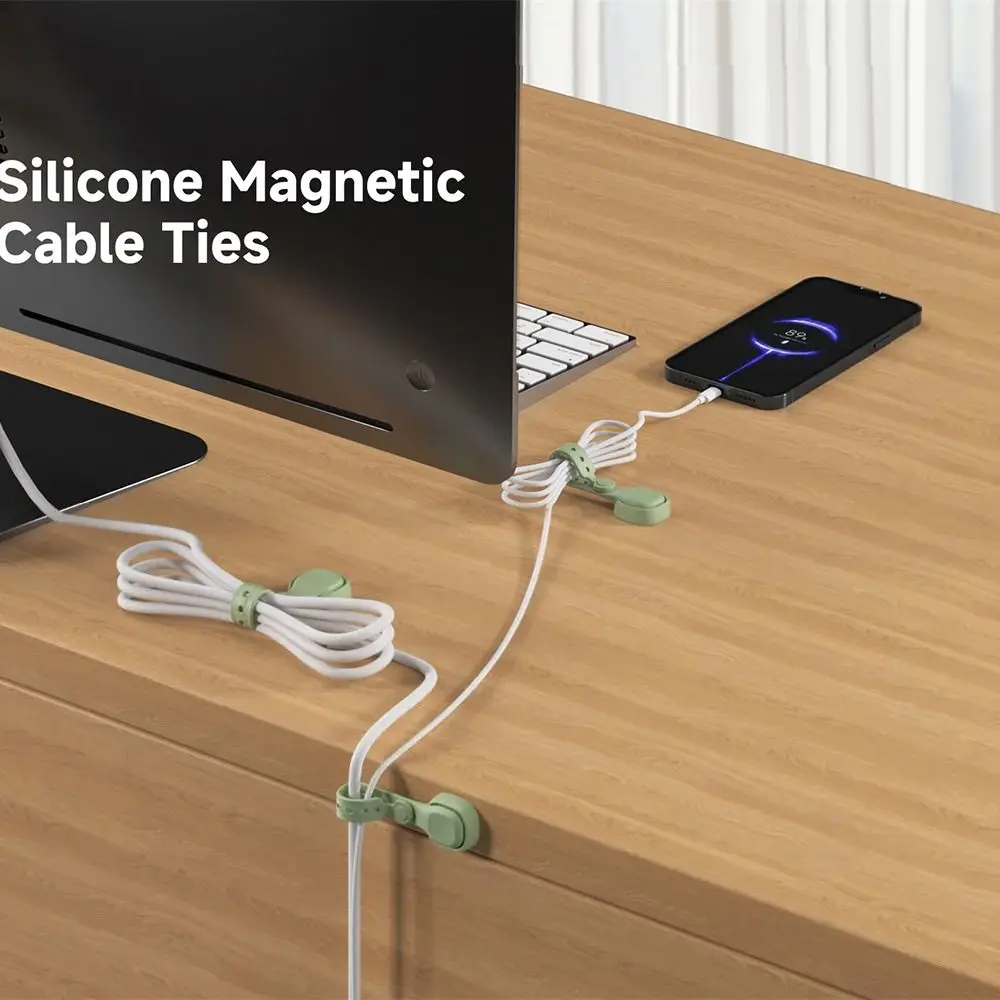 ربطات كابل مغناطيسية من السيليكون متعددة الوظائف، خطاف قابل للتعديل، إدارة لف الأسلاك المتينة، حامل كابل قابل لإعادة الاستخدام #6