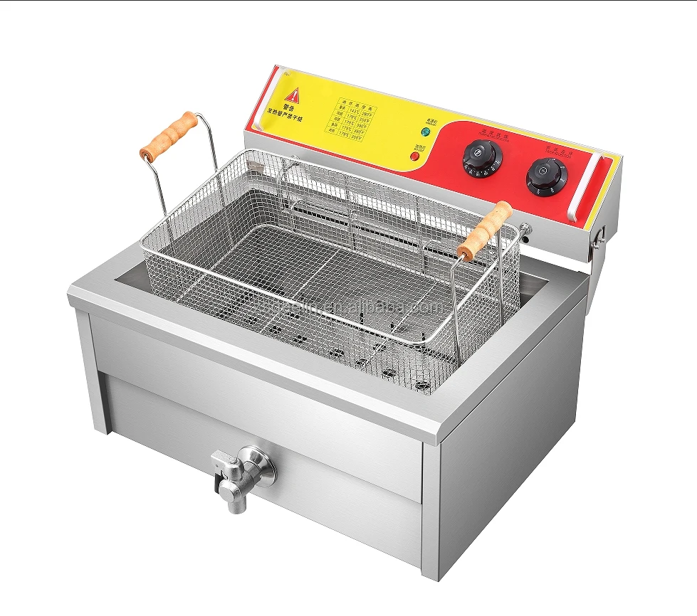 18L Large Capacity Electric Potato Frying Machine New Condition Commercial Deep Fryer Restaurants Hotels Food Shops