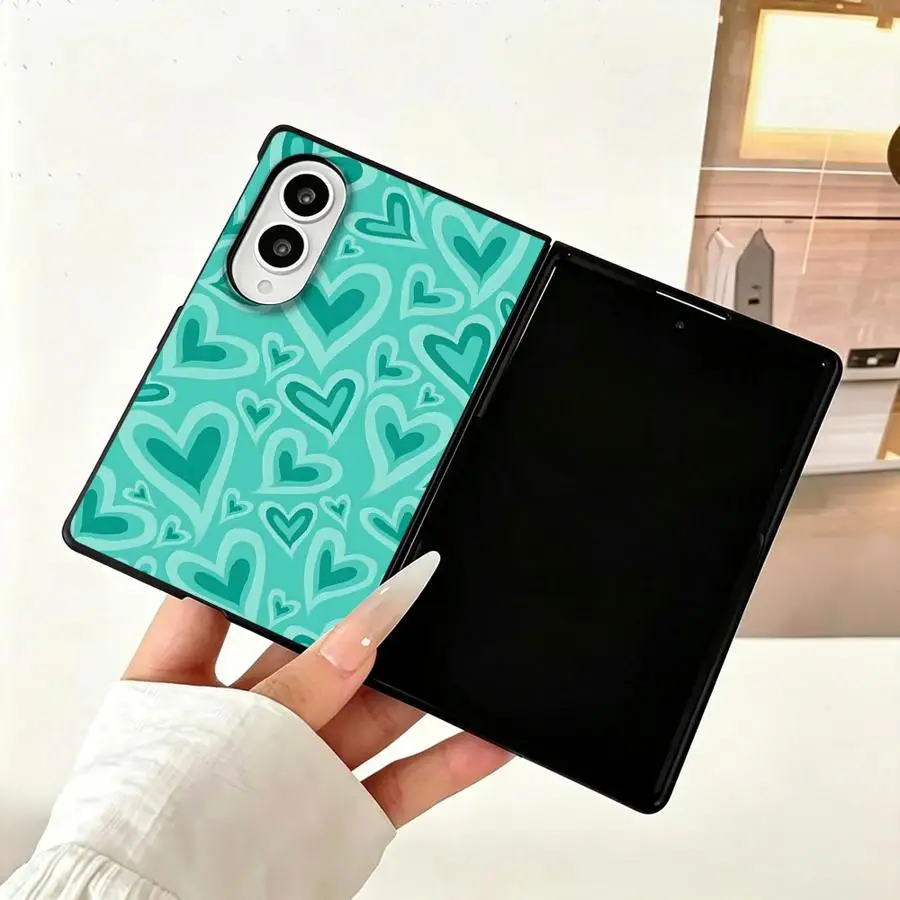 Luxury Phone Cover Case for Samsung Galaxy Z Fold8 Wide Z Fold 8 ZFold Wide ZFold8 Cartoon Green Love