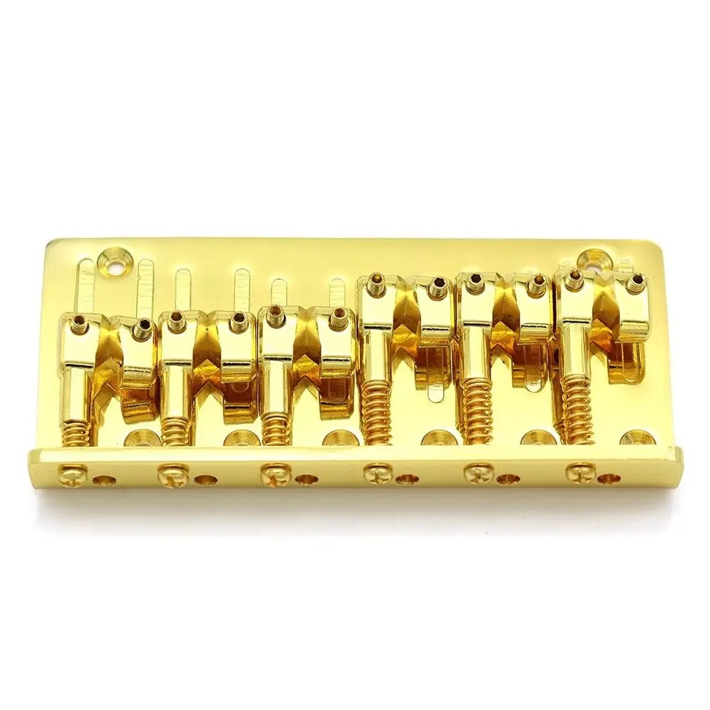 6 String Fixed Bass Bridge Metal L-Shaped Saddle Bridge Top Load Tailpiece Gold