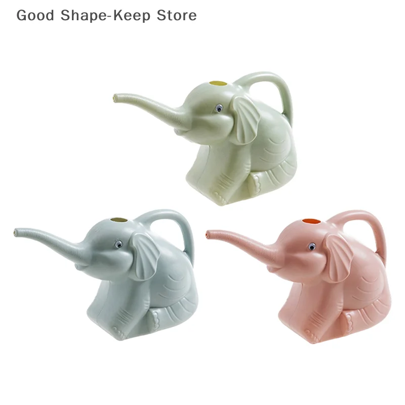 لطيف الفيل على شكل علبة سقاية بلاستيكية للنباتات في الهواء الطلق الري حديقة أداة ديكور المنزل التبعي