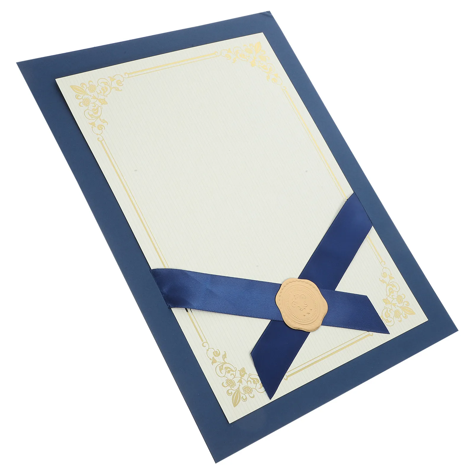 

Stylish Paper Certificate Cover Diploma Folder Award Certificate Holder Graduation Document Frame Elegant Border Design School