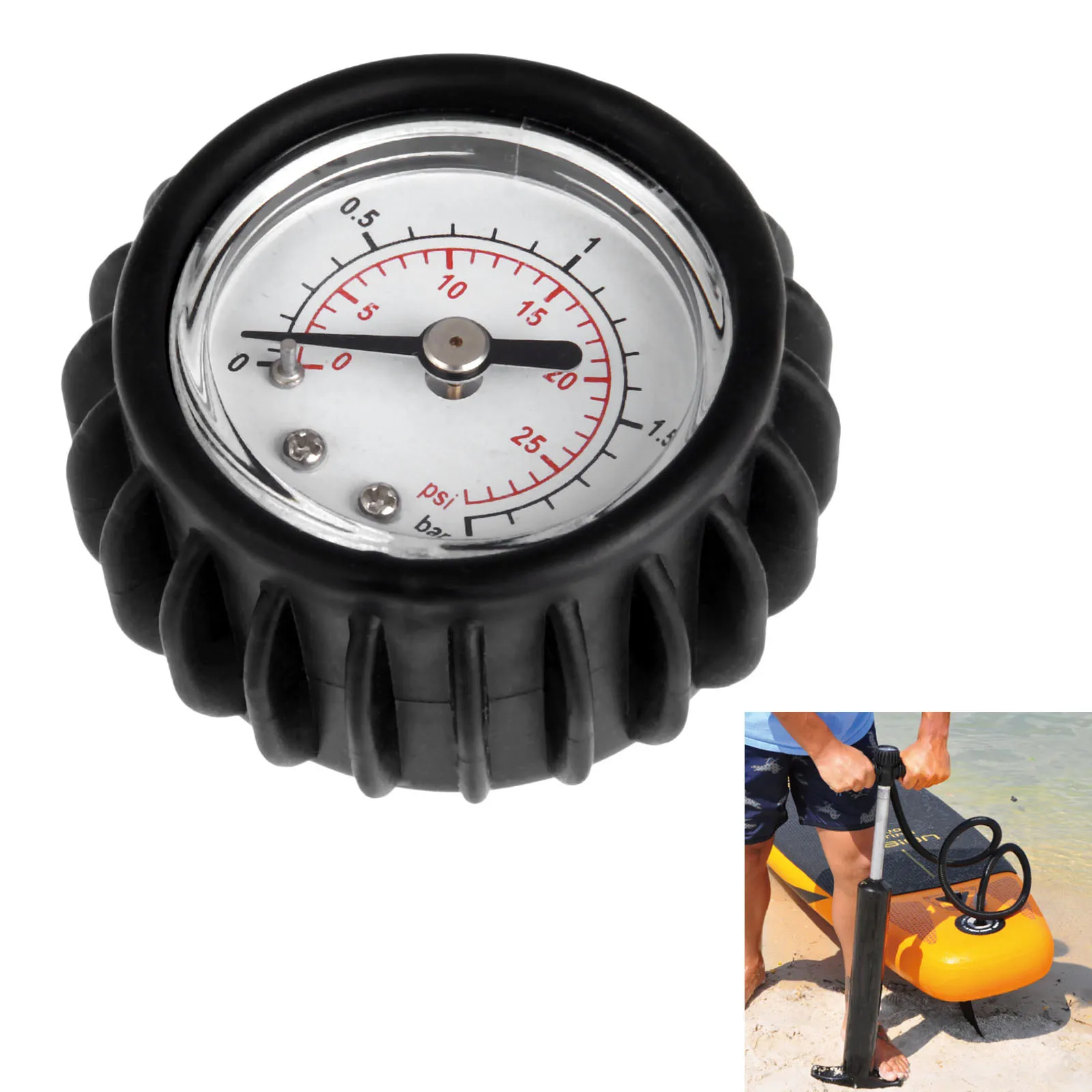 30PSI Pressure Gauge Air Thermometer Inflator Pump Barometer Of Inflatable Boat Test Air Valve Measure SUP Stand Up Paddle Board