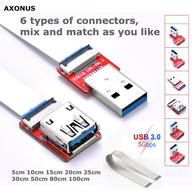 Used for Raspberry Pi FFC  USB 3.0 male female Extension Flat Ribbon Cable FPV Slim Flat Soft flexible FPC charge FPV