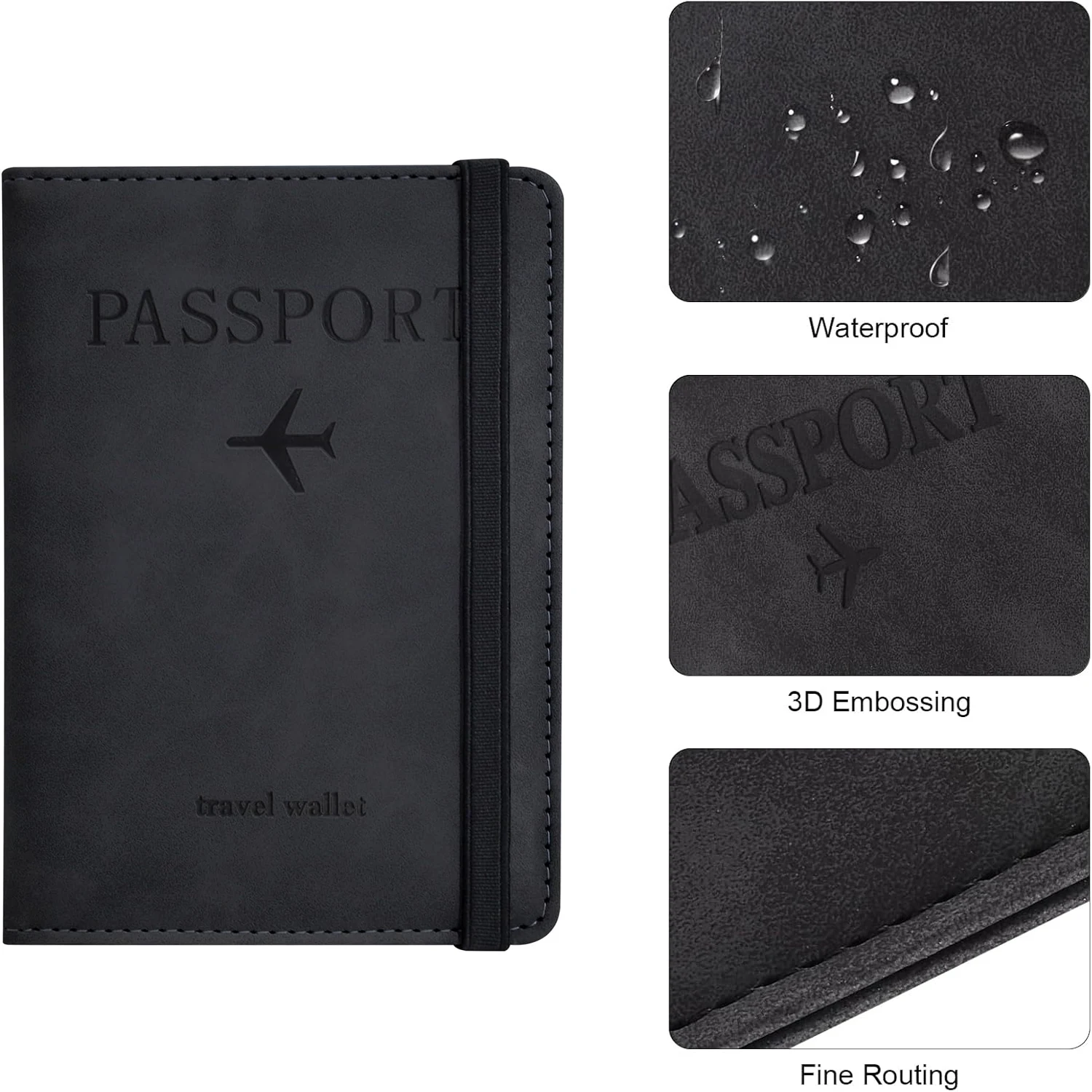 Passport Holder Wallet Cover Travel Essentials RFID Blocking Leather Card Case International Travel Accessories for Women/Men