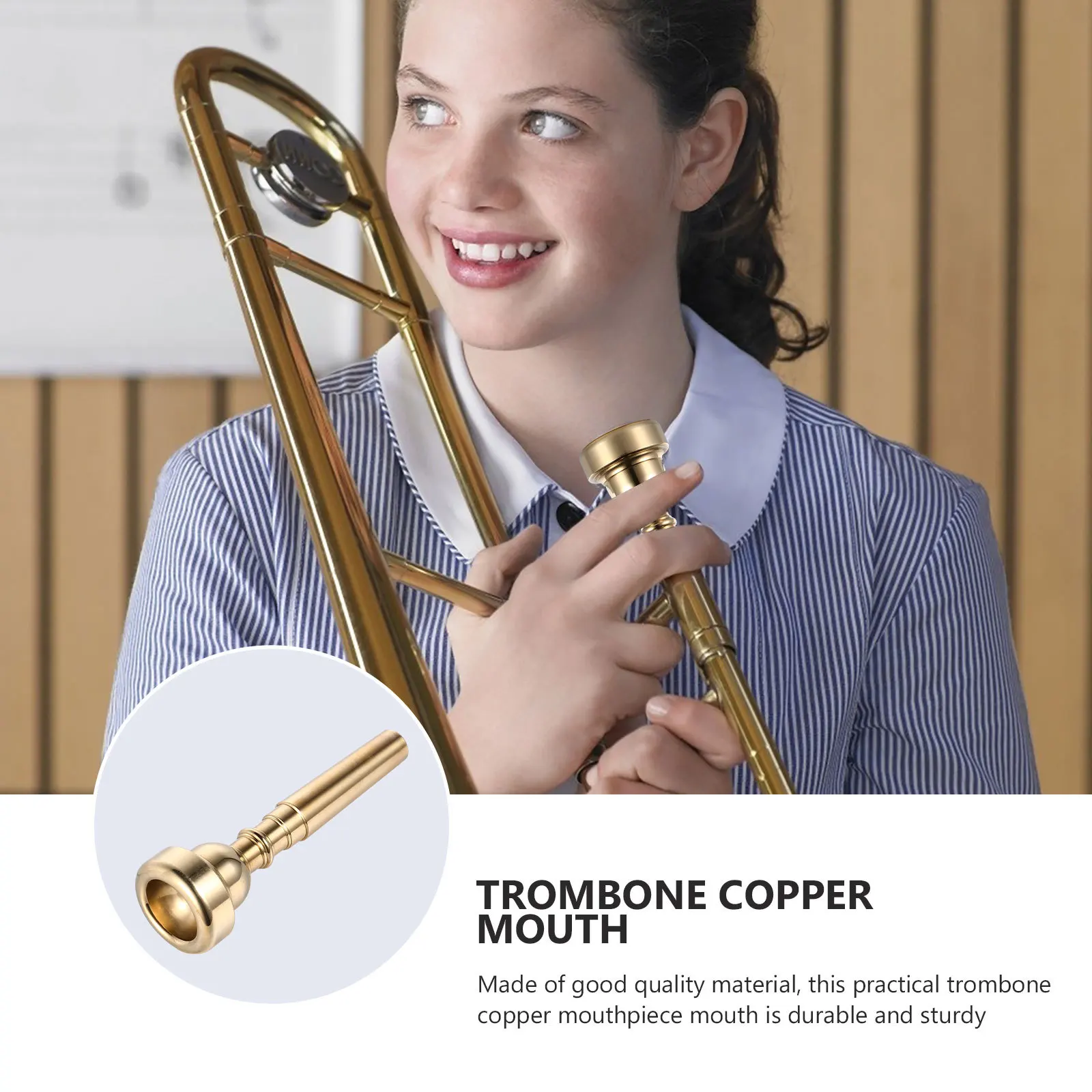 

Trumpet Mouthpiece Replacement Copper 5c Size Instrument Accessory for Practice Performance Trumpet Parts Gift for Trumpeter