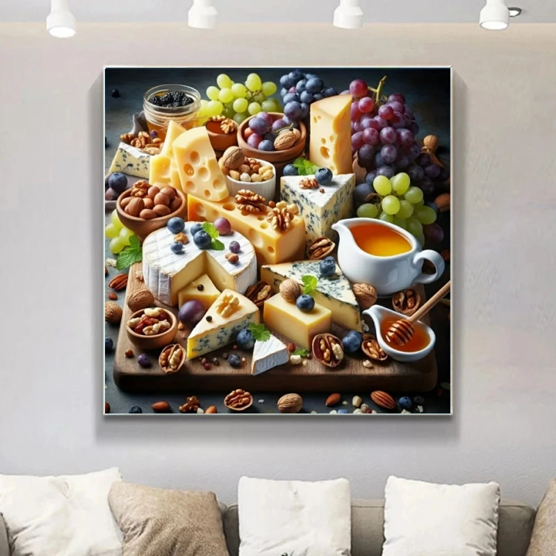 Diamantmalerei Kuchen Dessert DIY mag Acrylbohrer Traubenfrucht Diamantmosaik Landschaft Neuankömmling Kunsthandwerk Einzigartige Geschenke