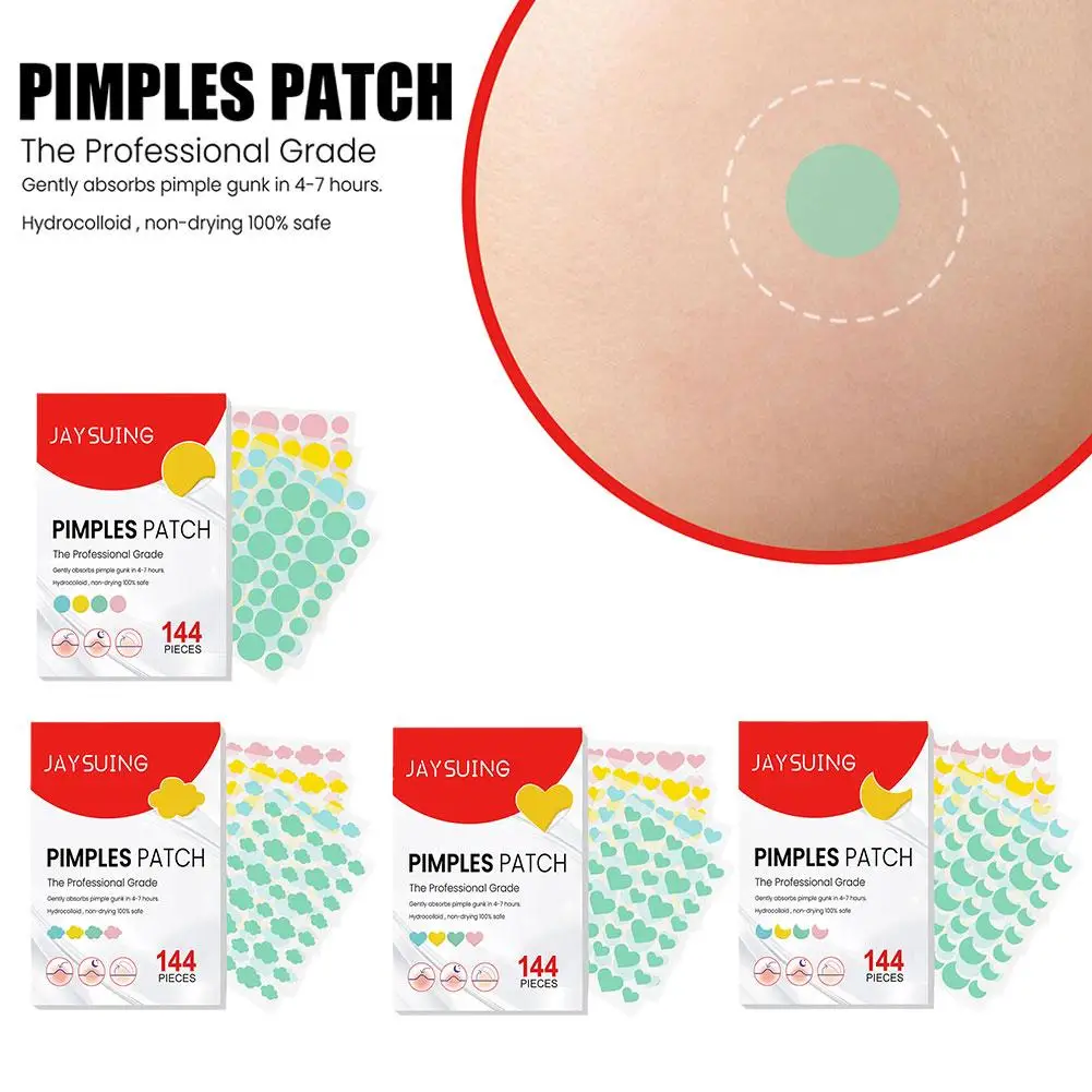 Patchs Acné Zit Colorés en Forme d'Étoile, Hydrocolloïde, Points, lèvent, Absorption de Bain, Offre Spéciale, 144 Pièces