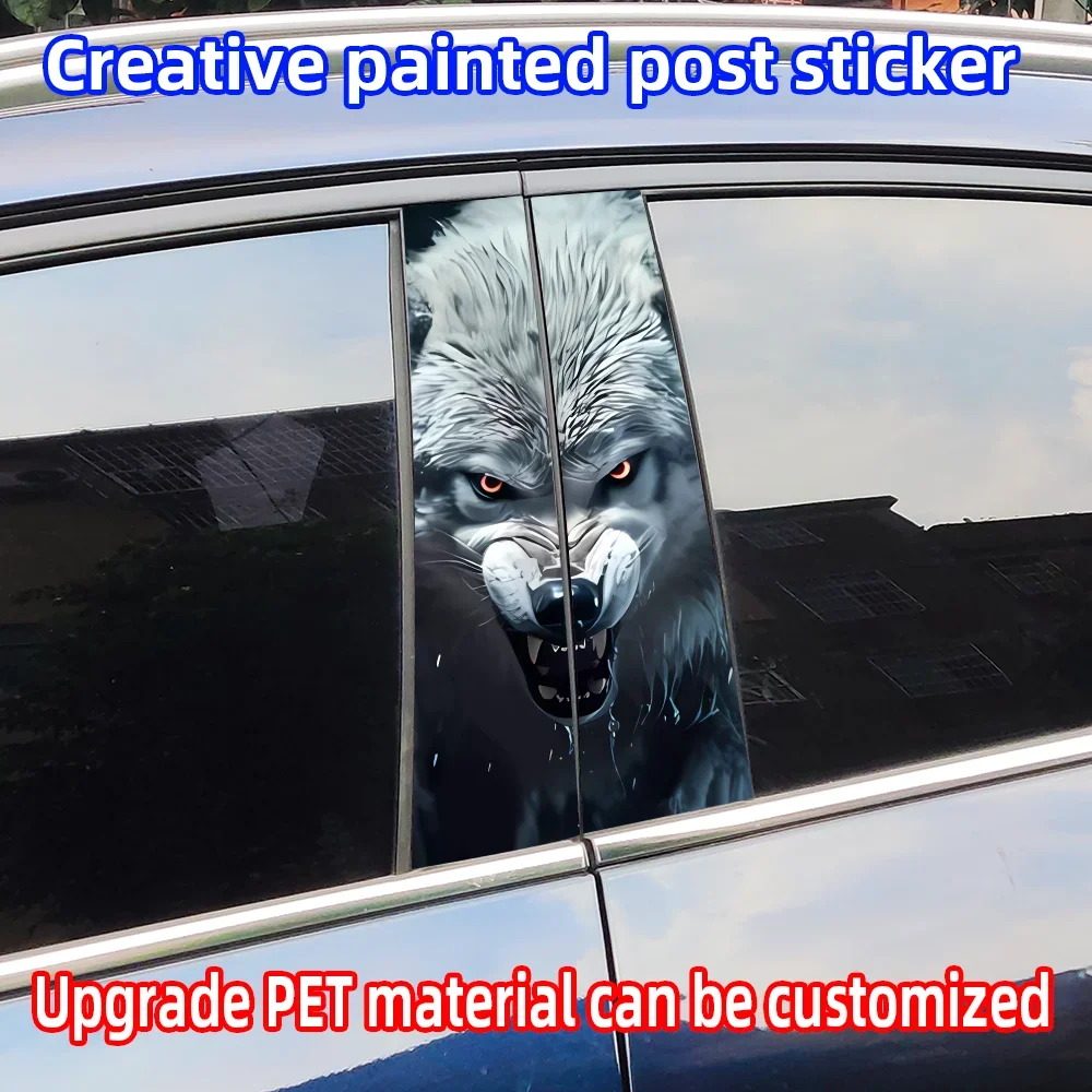 

Vicious Wolf Car Stickers Auto B-pillar Waterproof Sunscreen Vinyl Decals Auto Center Column Cover Scratches Decor Accessories