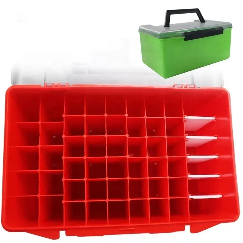 

C five-color 52-grid Portable Fishing Shrimp Box Grids Fishing Lure Tools Thicken Depth Large Multifunction Fishing Tackle