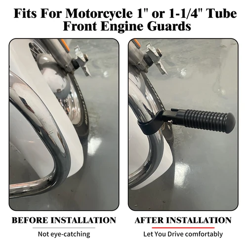Imagen 2 del producto Estribos universales para motocicleta, estriberas de barra parachoques de carretera de 1 ""1,25"", abrazadera protectora de motor, Pedal de reposapiés para Harley Softail Touring