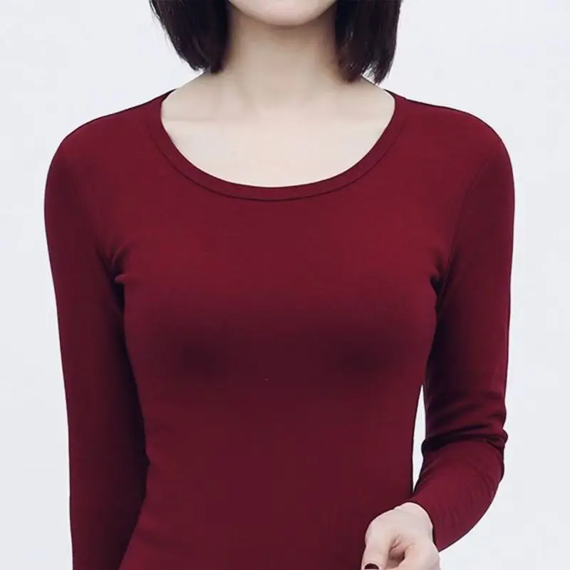 O-Neck Women\'s Slim Fit Casual T-Shirt Basic All-Match Solid Color Top Thin Fashion Office Lady\'s Top Multi-Color Femal Blouse