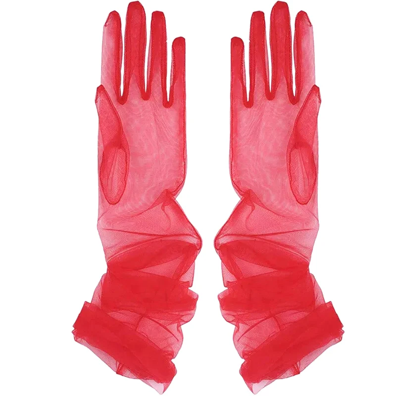 

Transparent Sunscreen Sexy Driving Gloves Women Gloves Ultra Thin Dress Gloves Sheer Tulle 70cm Long Female Gloves Women Gloves