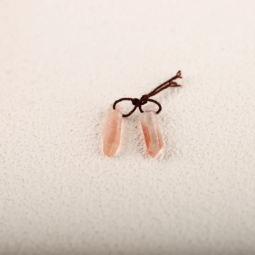 Natural Stone Green Amethyst Oval Earrings Beads,Fashion Nugget Earrings 25x4x5mm 2g