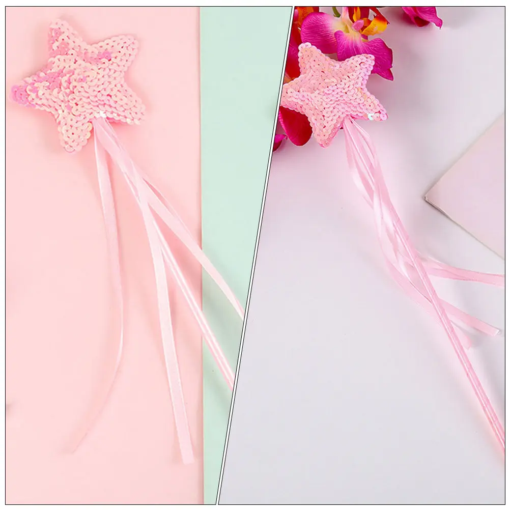 Set di 6 Bacchette Magiche Glitterate a Forma di Stella per Bambine, Accessori per Costumi e Feste di Compleanno