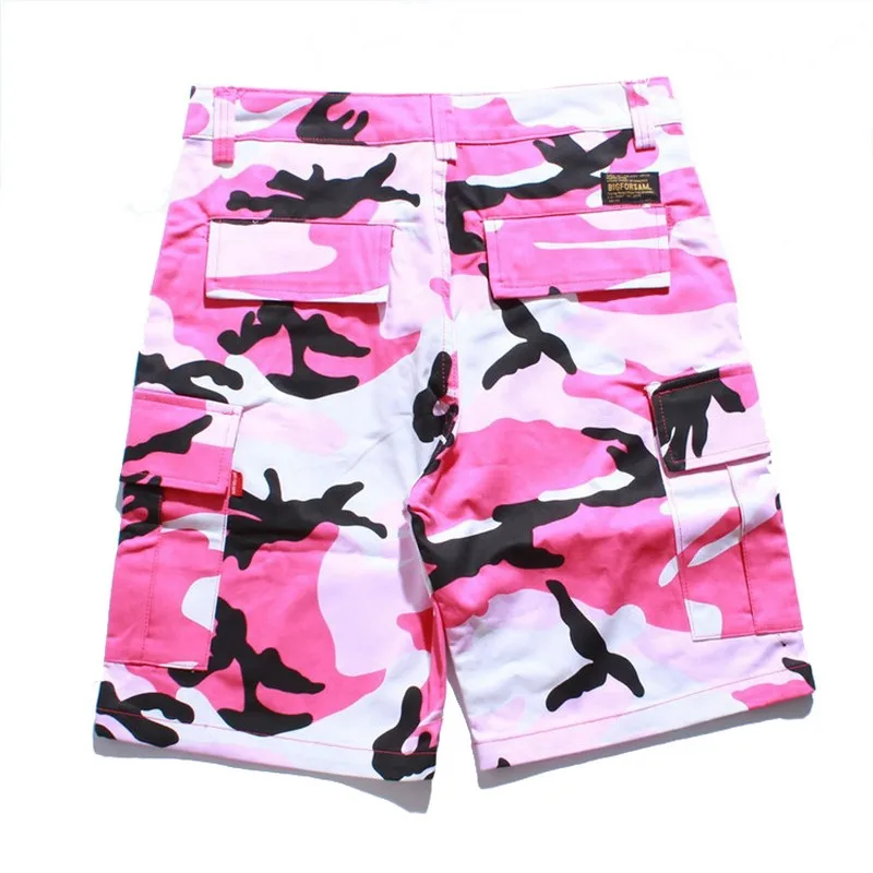 Summer Vacation Purple Pink Short Femme Camouflage Military Men Women Cargo Jean Shorts High Street Streetwear Women\'s Clothing