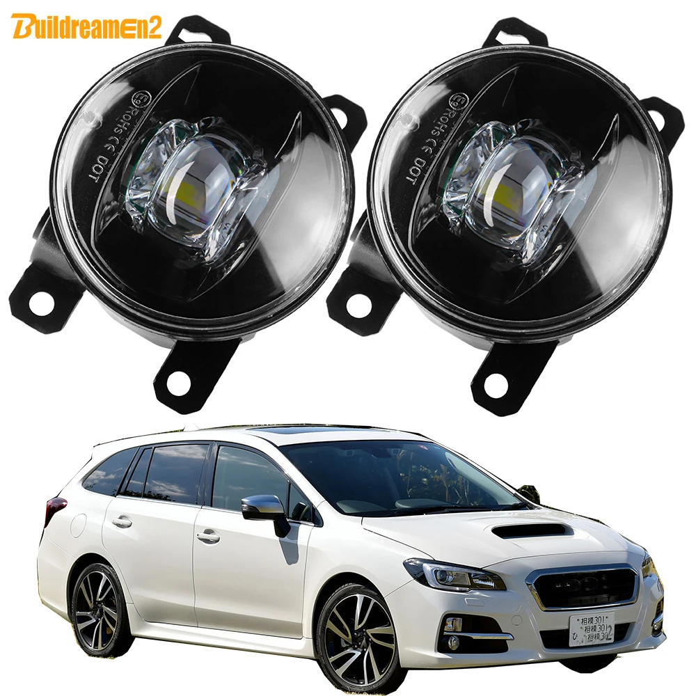 2 Pieces LED Lens Fog Light 30W 8000LM Car Front Fog Lamp Assembly For Subaru Levorg Impreza Wagon 2014 2015 2016 2017 2018 2019