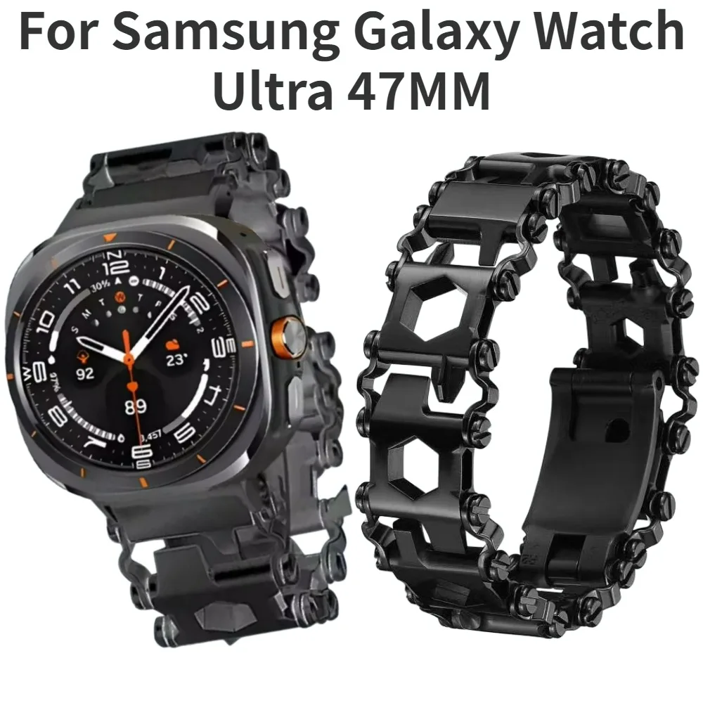 Multifunctional Metal Strap for Samsung Galaxy Watch Ultra Outdoor Sports Adjustable Wristband for Galaxy Watch Ultra 47mm Band