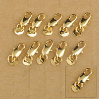 10Pcs 18KGF Stamp Tag Yellow Gold Color Lobster Clasp Connecter for DIY Jewelry Necklace Bracelet Making Jewelry Findings