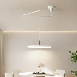 White Green Folding Retractable Chandeliers LED Adjustable Rotating Rocker Arm Dining Table Chandelier Dining Room Lighting