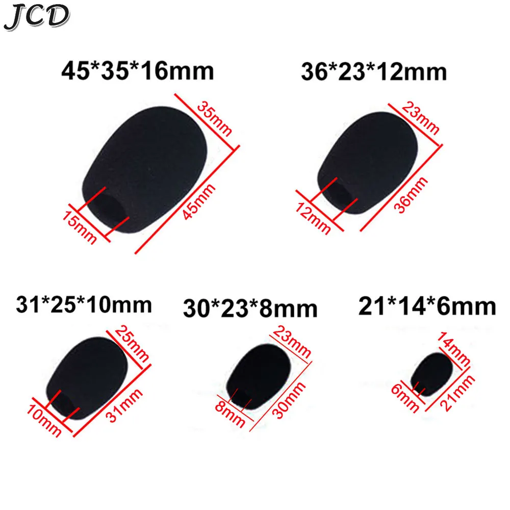 JCD 10pcs Mini Microphone Foam Covers Mic Protector Covers Replacement Headset Windshield Sponge Cover Microphone Cover for Mic