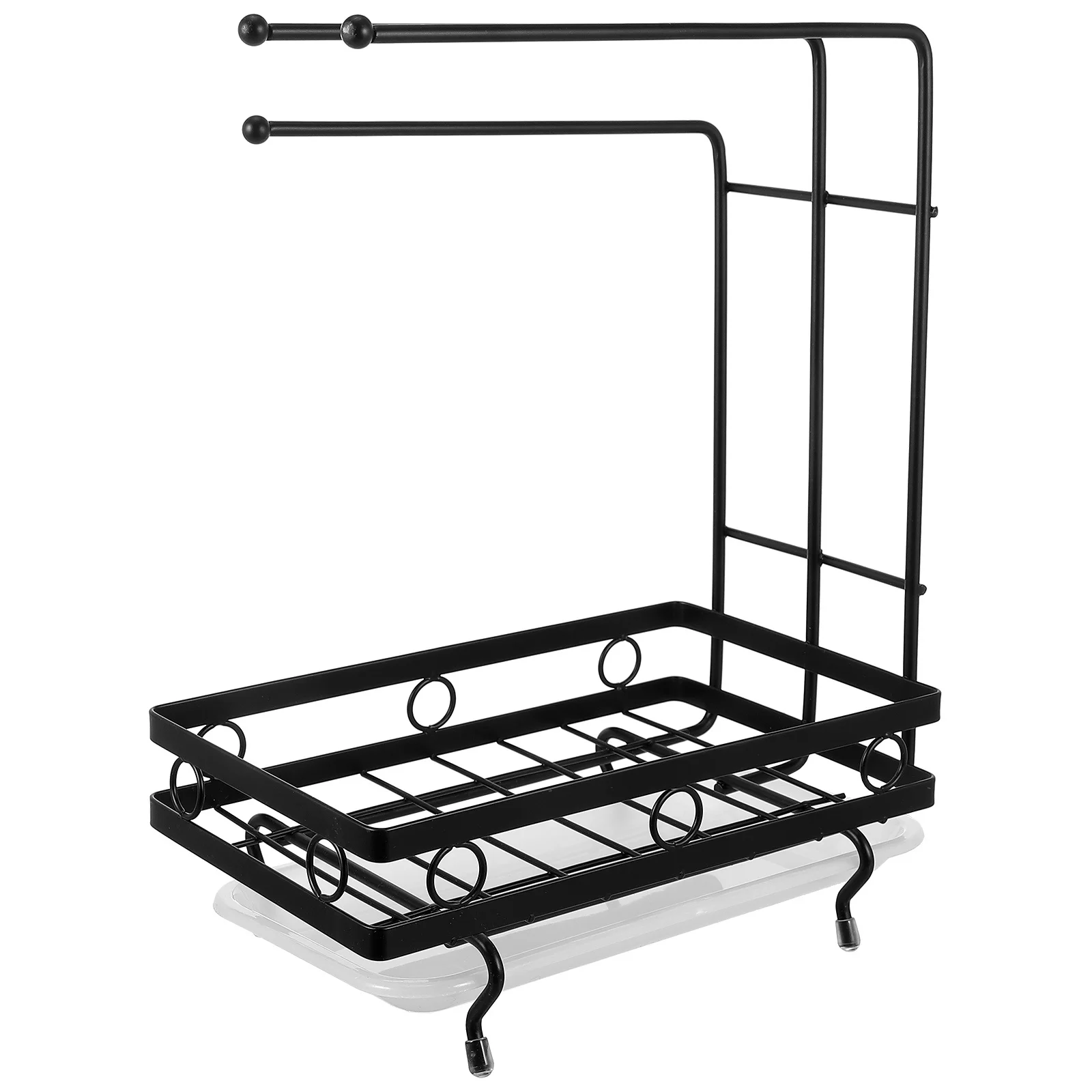 

Kitchen Utensil Holder Carbon Steel Sponge Holder For Sink Metal Duster Cloth Rack Towel Draining Storage Rack Kitchen