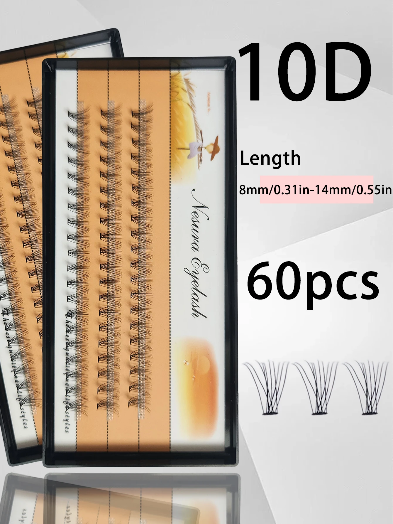 10D Eyelash Natural Eyelash Cluster Soft Individual Lashes 60pcs Eyelash Extension 0.07mm Handmade Eyelashes Bundles