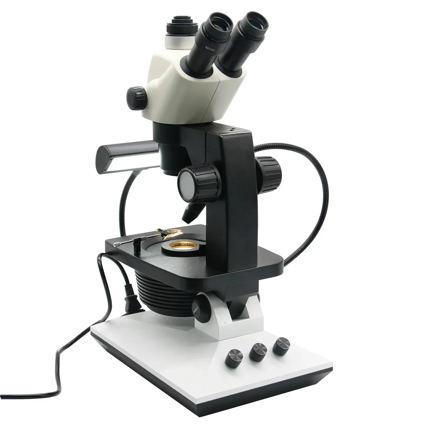 Fable Brand 10W Lighting Mode Multi-function Laboratory Compound Optical Trinocular Stereo Gem Microscope Hot sales