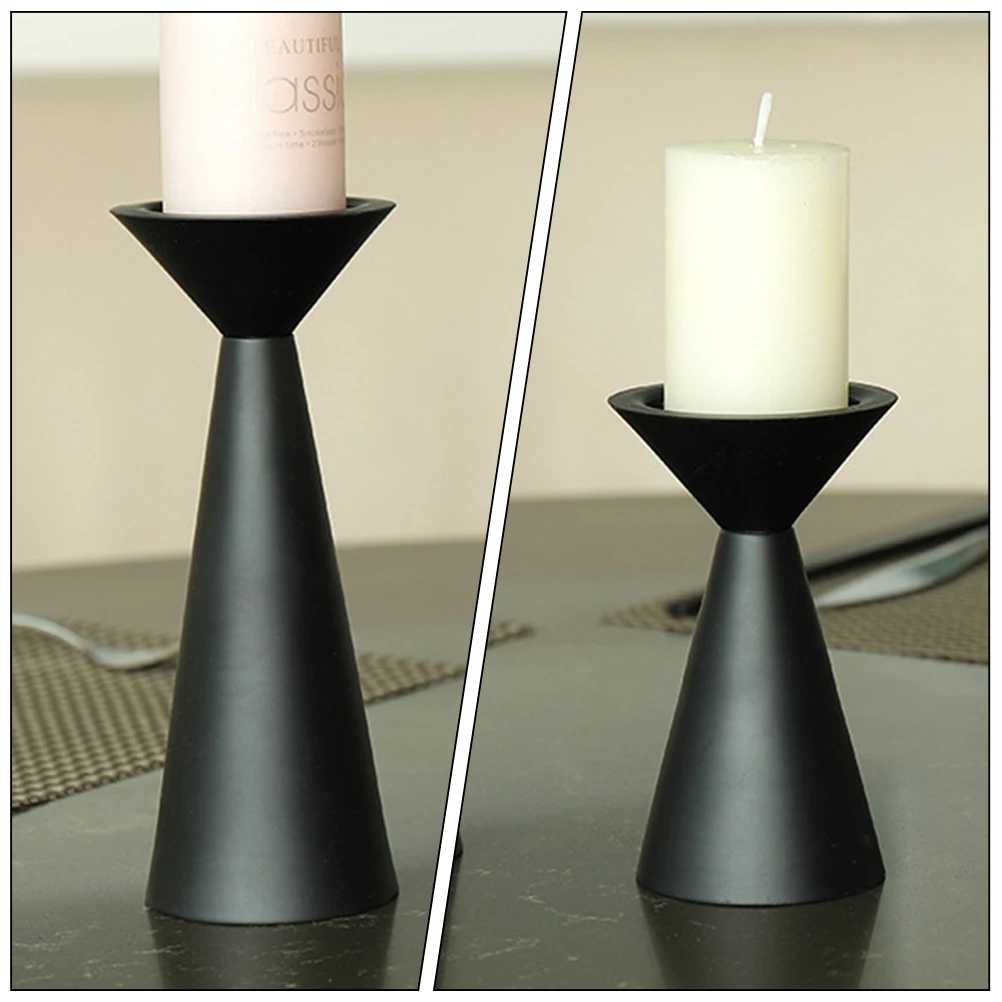 

3pcs European Style Holder Vintage Iron Pillar Desktop Candlestick Decorative Metal Stand For Wedding Party Household