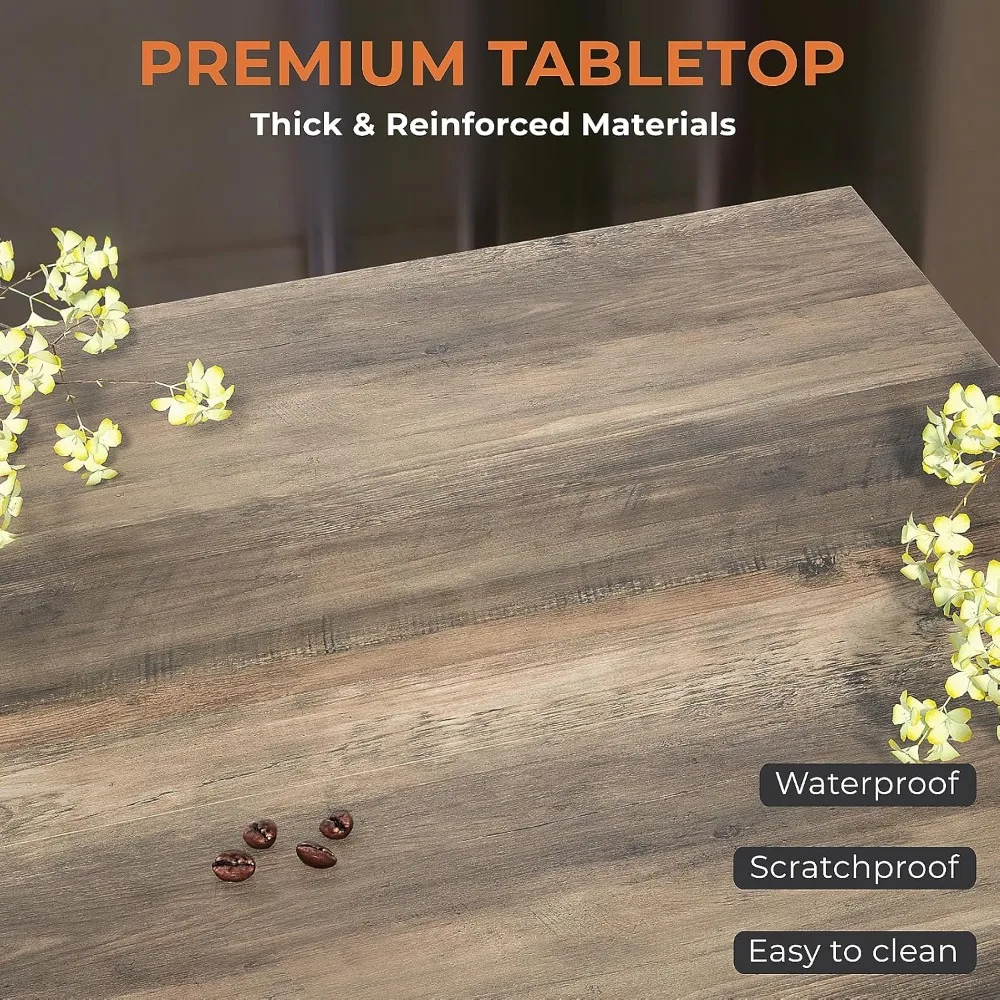 Coffee Table with Storage for Living Room, Small Square Center Tables with Seamless One-Piece Tabletop Farmhouse Style