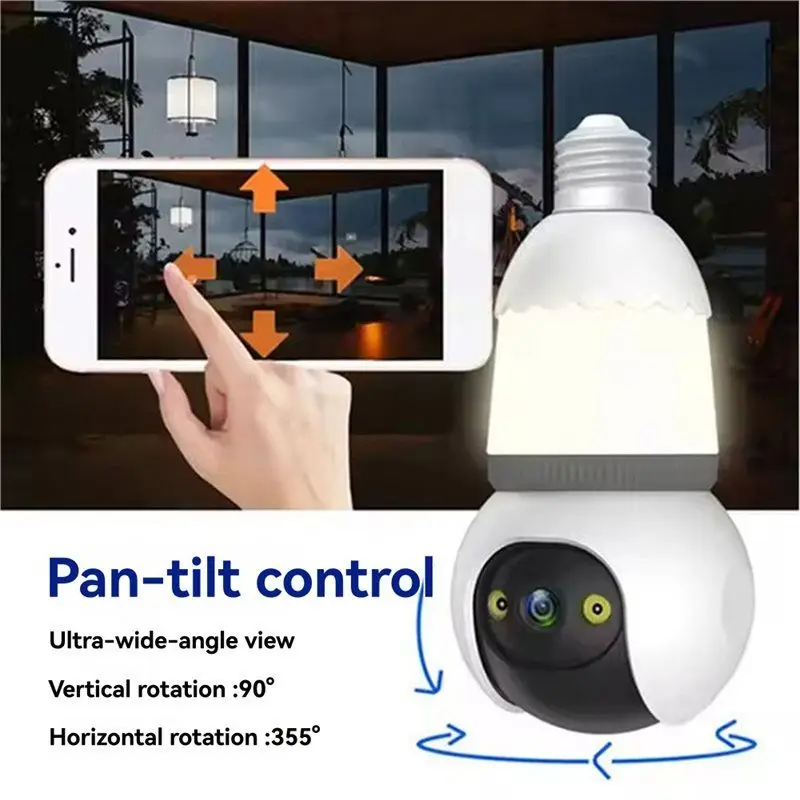 Stabile Leistung-Smart Life Tuya 5MP Wifi PTZ IP Glühbirne Kamera Wireless Home Überwachung 2 Weg Audio Monitor cam Auto Tra