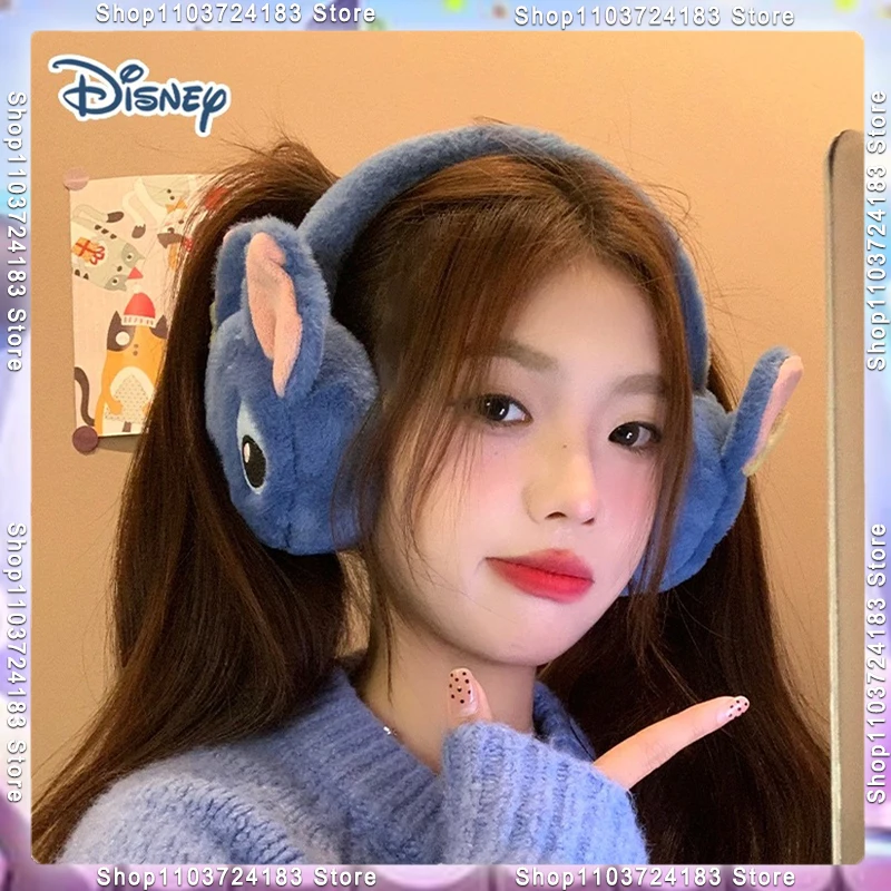 MINISO Disney Stitch Alex Didi Ear Muffs Half-Finger Glove Plush Windproof Warm Cute 2024 New Ear Bags Children'S Ear Cover Gift