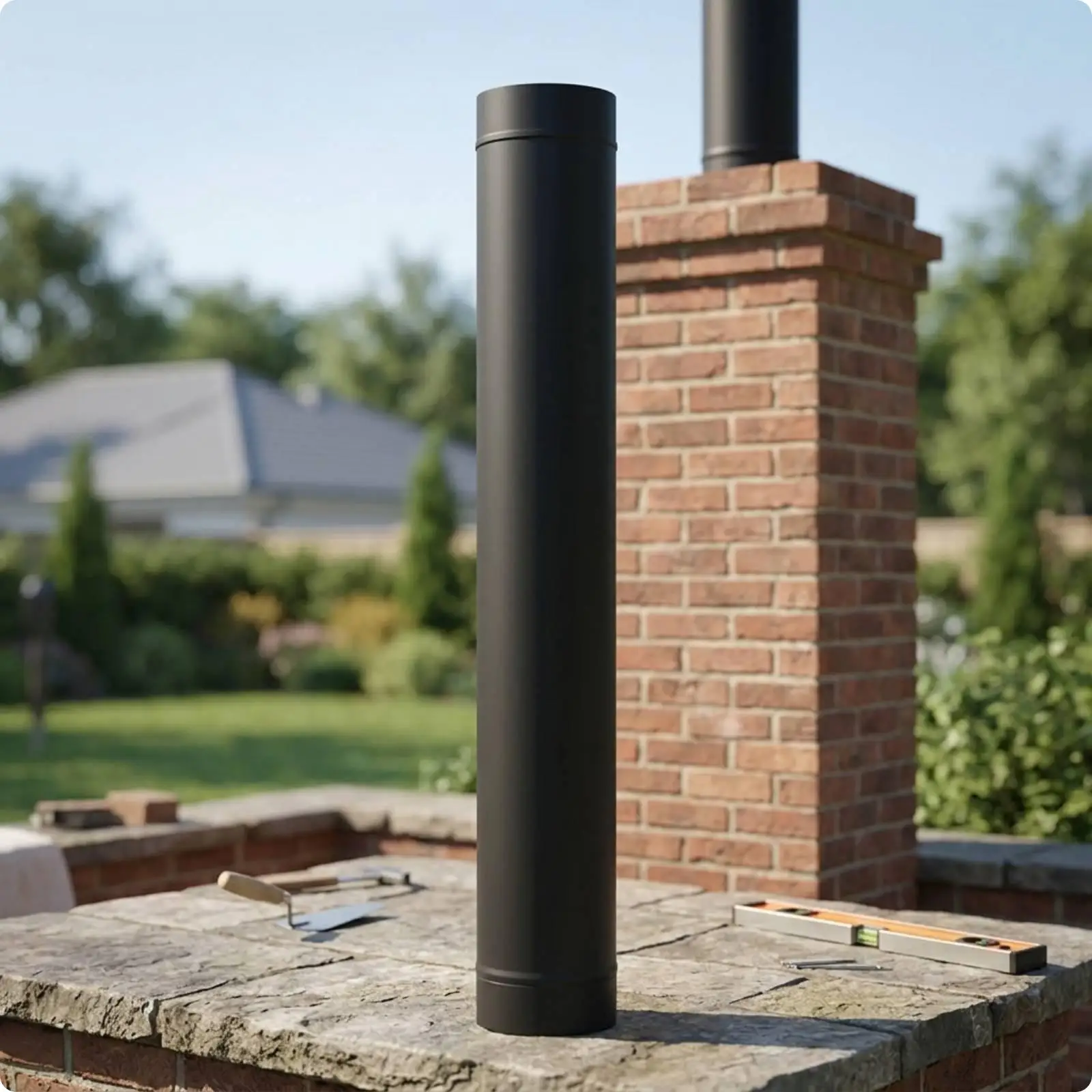 Fireplace Vent Component Wood-Combusting Heater Pipe with Elbow Flue Pipe with Rain Cap Wall-Mounted for Homeowners