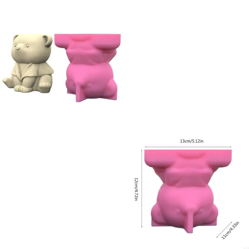 

Little Bear Shaped Mold Flower Pots Mould Durable Silicone Molds Animal Planters Mould for DIY Enthusiasts