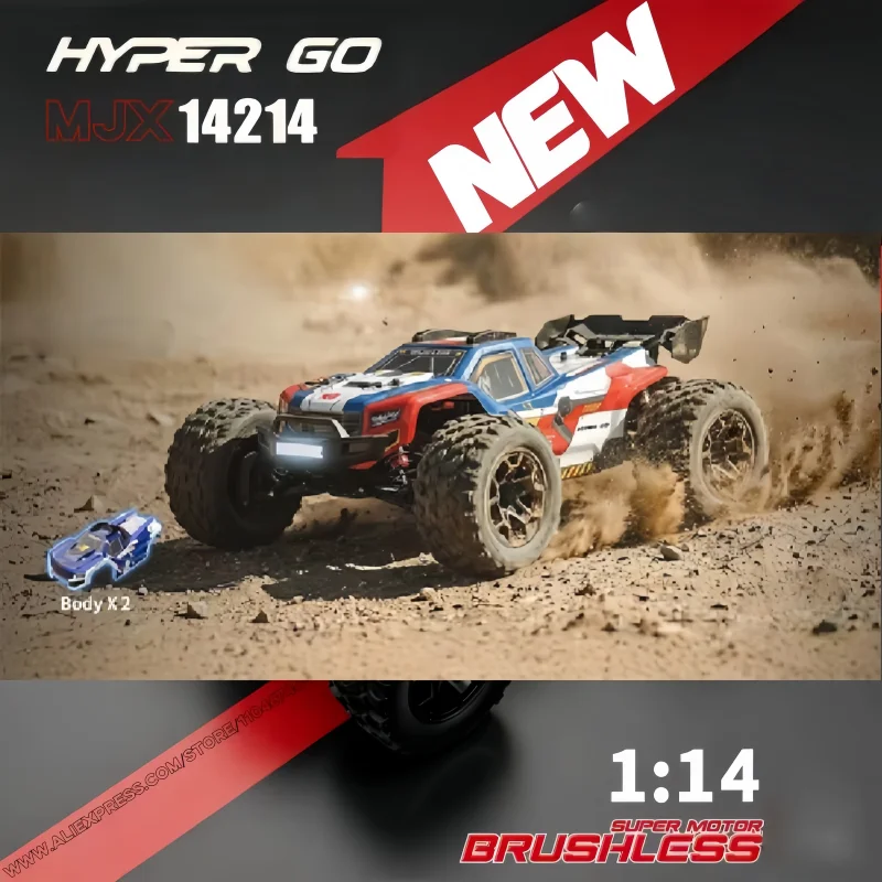 Mjx Remote Control Monster Truck 1：14 Scale 14212 Dual Body Shells Alloy Chassis High Speed Off Road Racing Car For Adult