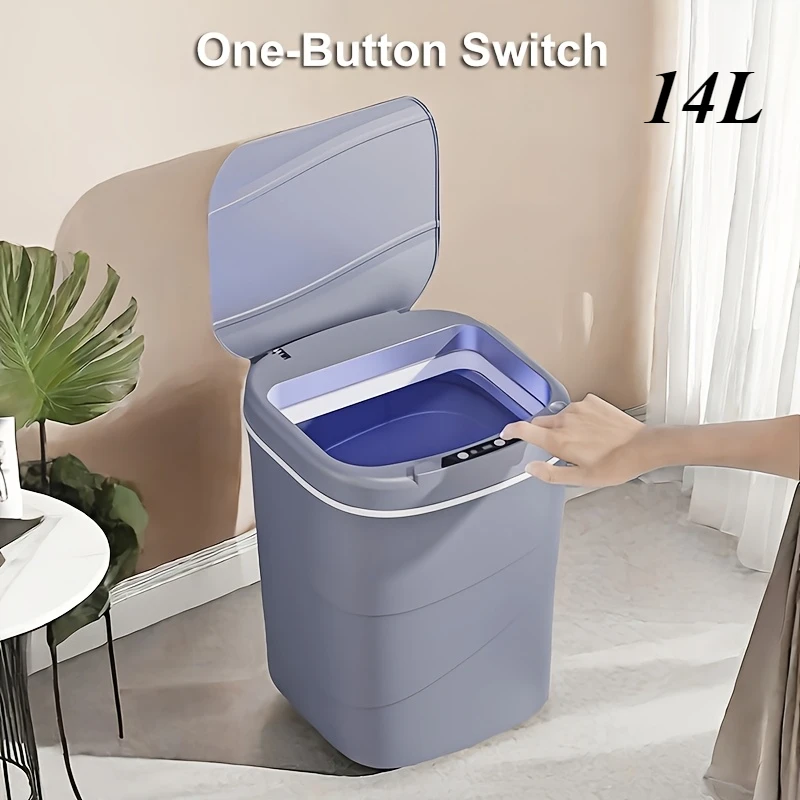 14L Smart Motion Sensor Bin - Equipped with infrared sensing and silent lid, no battery needed for kitchen, office, bedroom