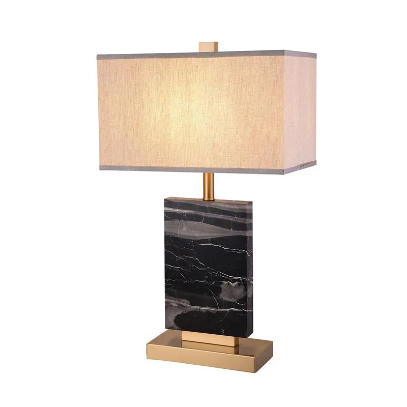 

American fashion creative natural marble desk lamp living room bedroom hotel decorative desk lamp