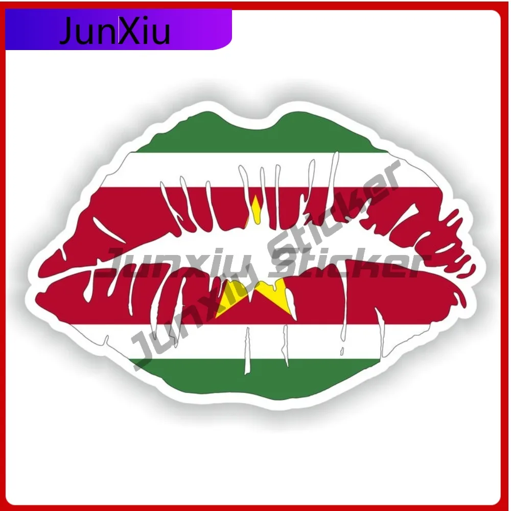 With National Emblem Detail Suriname Lips Flag Stylish Exterior Vehicle Accent Works Well On Smooth Auto Exterior Areas