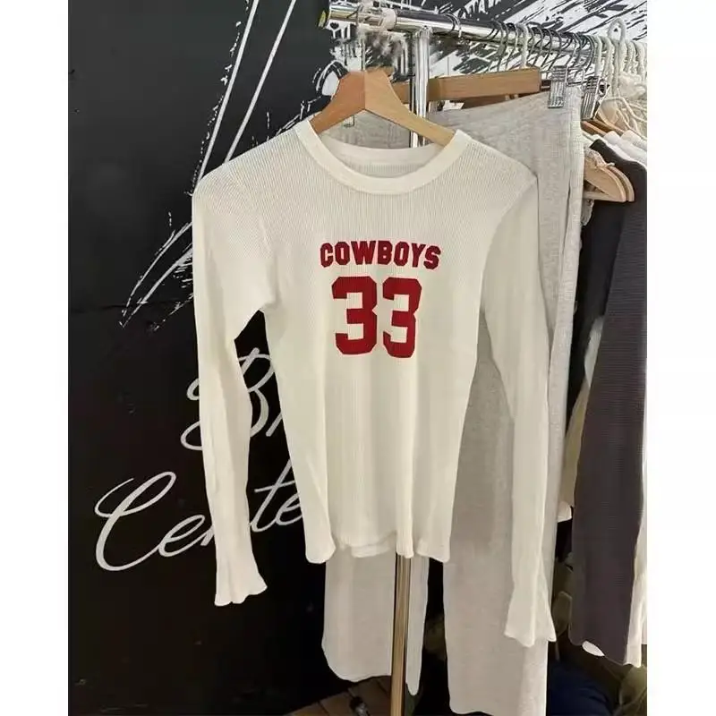 

Белая хлопковая футболка Slim Fit в американском стиле с принтом для молодых женщин 8-24 лет, летняя, уличная мода