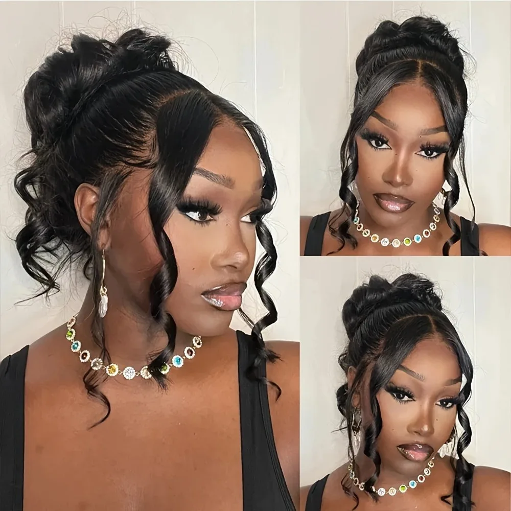 

Upgrade Invisi-Drawstring Body Wave 360 HD Lace Front Wigs Glueless Human Hair Pre Plucked HD Transparent Full Lace Frontal Wigs