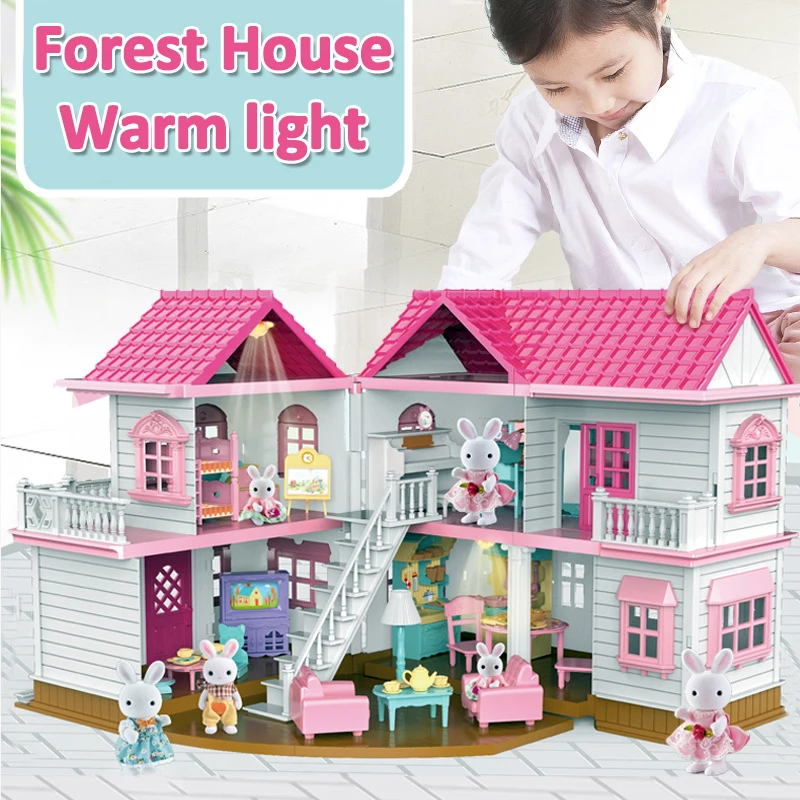 Miniature Building Kits Big Furniture For Dolls House Diy Dollhouse Toy For Children Birthday Gift Doll House Accessories