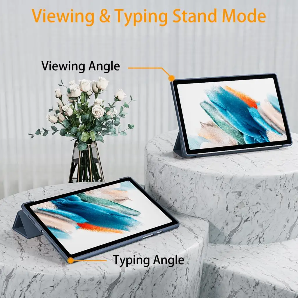 حافظة ثلاثية الطي لهاتف سامسونج جالاكسي تاب A8 2021 X205 X200 غطاء لوحي لهاتف سامسونج تاب A8 10.5 SM-X200 SM-X205 #3