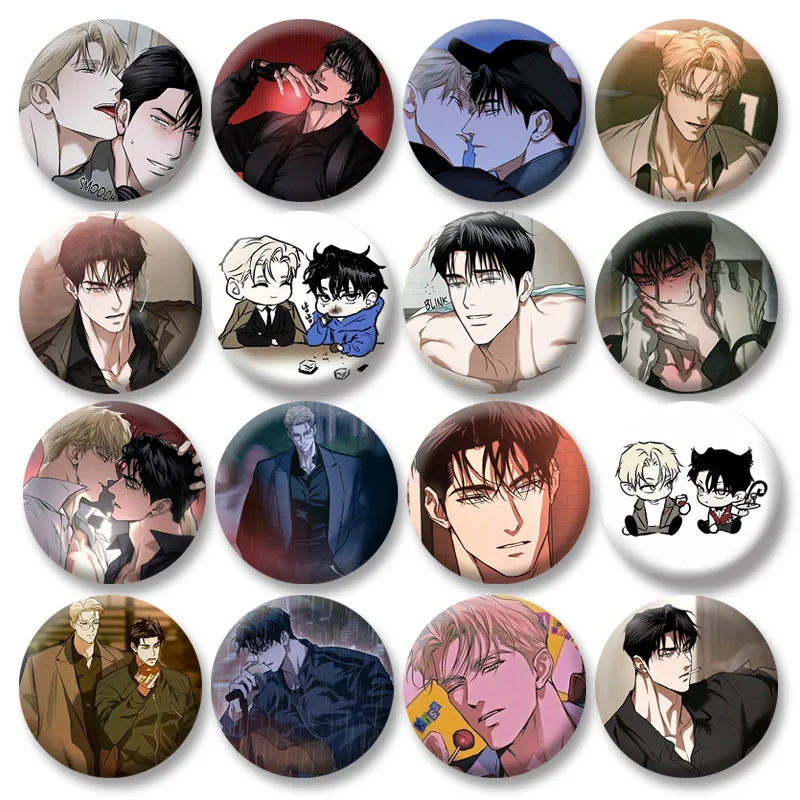 Pin de esmalte de personajes de BL coreanos Mahwah, Yujin, Hart, Aaron Hunter, broche de cosplay de dibujos animados, insignias de solapa, adornos para bolsos, ropa, sombreros y joyería