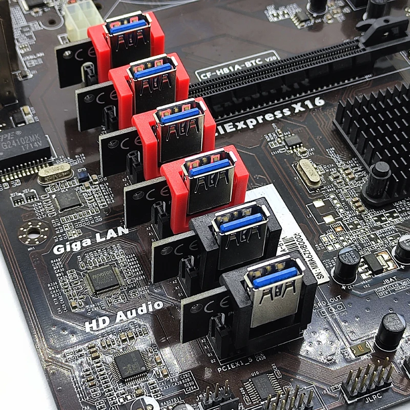 PCIE Riser Card Retainer Vertical Mount Locker 1X 16X PCIE Cable Extender untuk Mining ETH BTC Riser untuk Video Card Antminer Miner