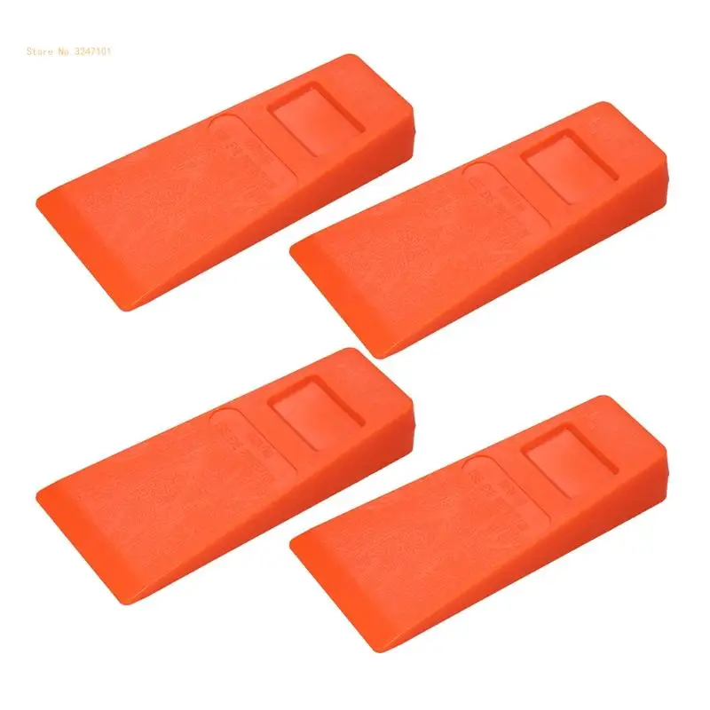 4 Pcs 5.5” Woodcutting Tool Orange Plastic Falling Direction Control Felling Felled Chock Tree Cutting Wedges Dropship